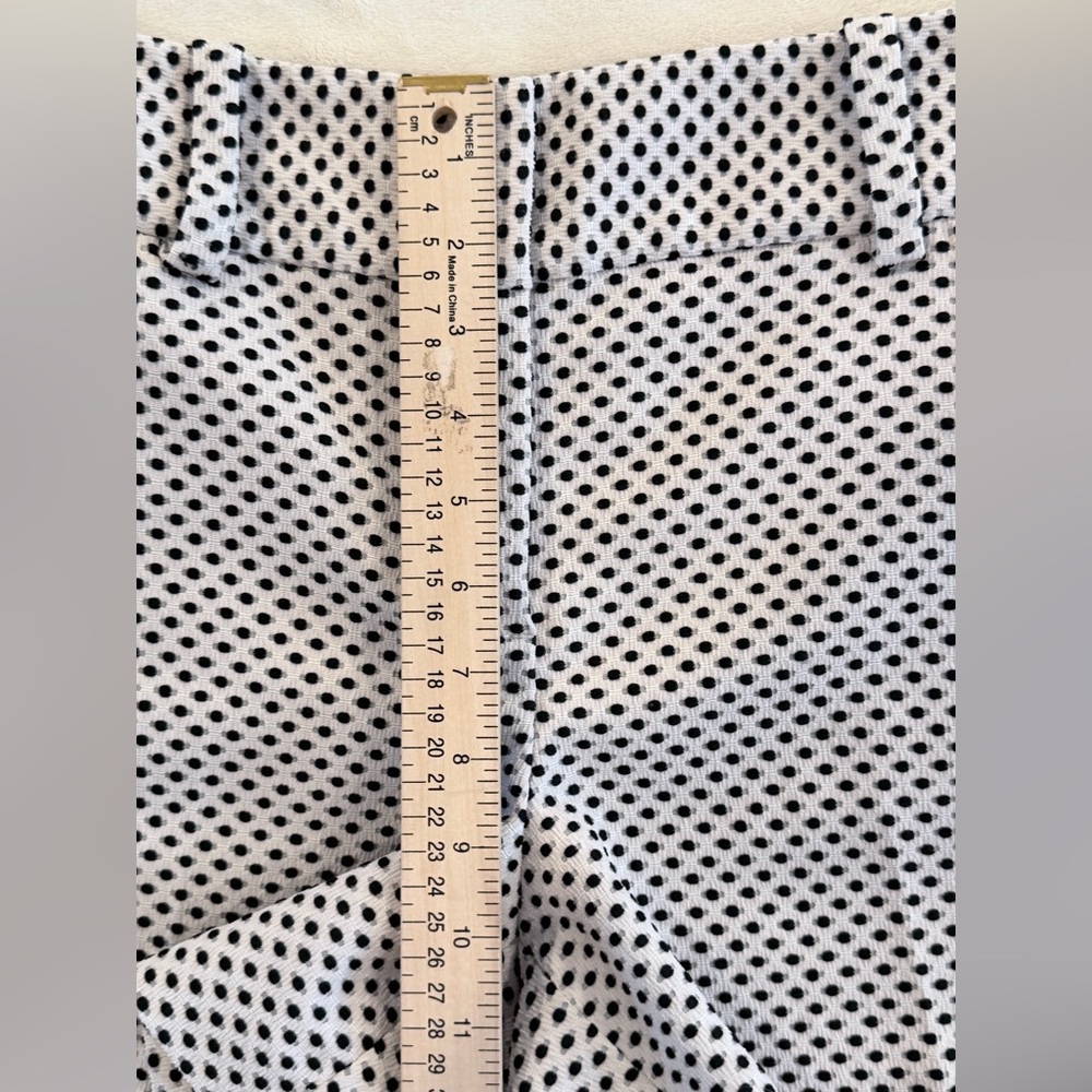 Ann Taylor Signature Navy Polka Dot White Shorts Size 12 Textured Dress Shorts - Picture 7 of 9